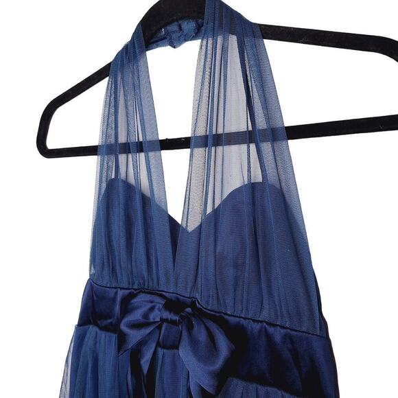 Vintage Y2K Babydoll Dress Halter Mesh Kiki XS Whimsygoth Fairy Coquette Bow - Picture 1 of 10